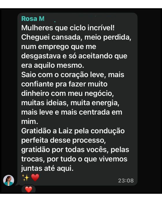 Depoimento de aluna sobre o Ciclo Vida Abundante