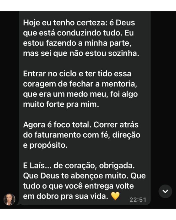 Depoimento de aluna sobre o Ciclo Vida Abundante