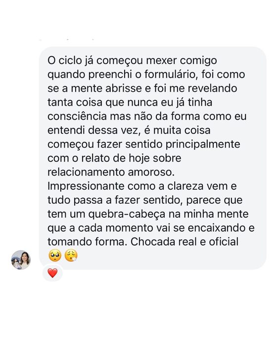 Depoimento de aluna sobre o Ciclo Vida Abundante