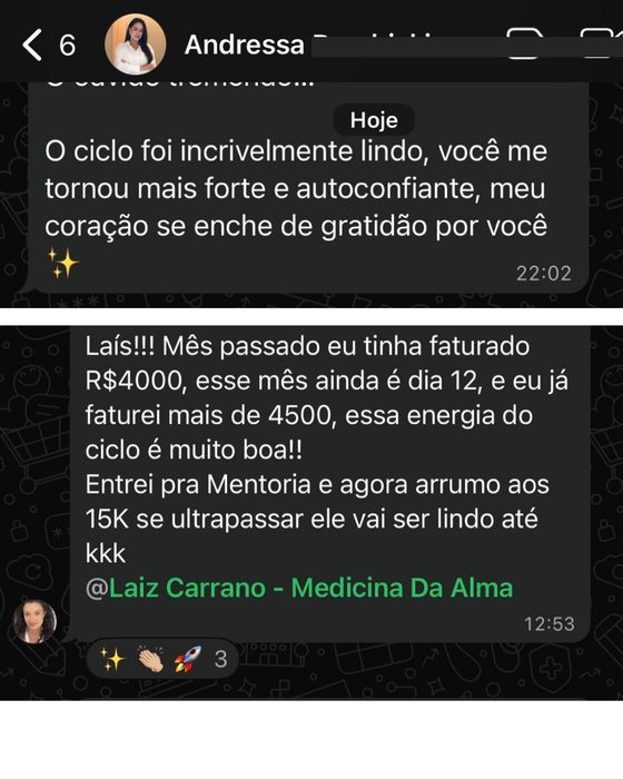 Depoimento de aluna sobre o Ciclo Vida Abundante